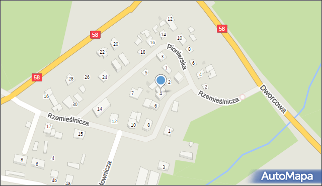 Ruciane-Nida, Rzemieślnicza, 4, mapa Ruciane-Nida