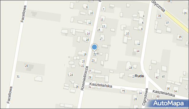 Ruda, Rzemieślnicza, 21, mapa Ruda