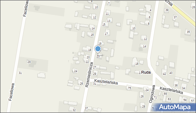 Ruda, Rzemieślnicza, 23, mapa Ruda