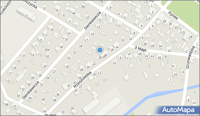 Rudnik nad Sanem, Rzeszowska, 20, mapa Rudnik nad Sanem