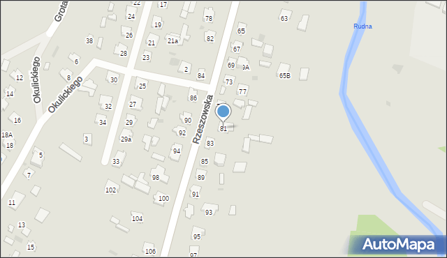 Rudnik nad Sanem, Rzeszowska, 81, mapa Rudnik nad Sanem