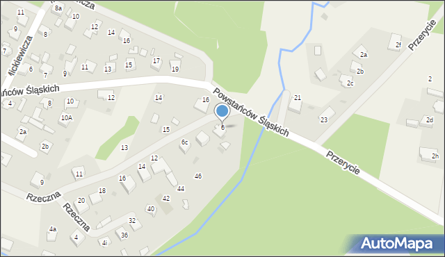 Rudy, Rzeczna, 6, mapa Rudy