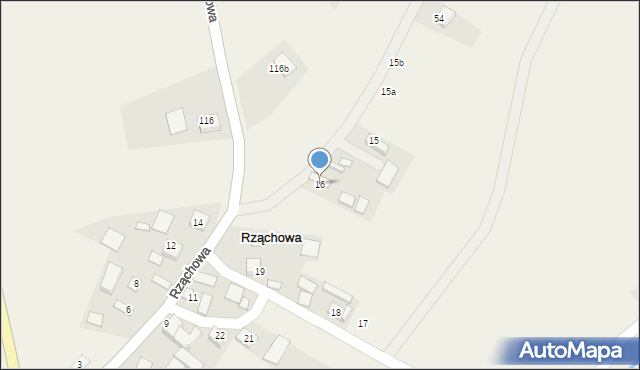 Rząchowa, Rząchowa, 16, mapa Rząchowa