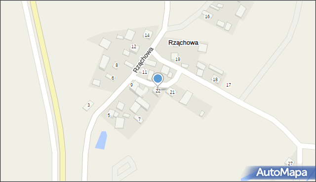 Rząchowa, Rząchowa, 22, mapa Rząchowa