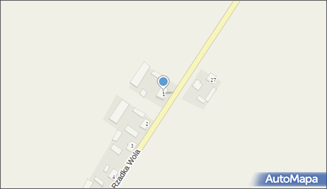 Rzadka Wola, Rzadka Wola, 1, mapa Rzadka Wola