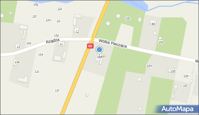 Rządza, Rządza, 10A, mapa Rządza