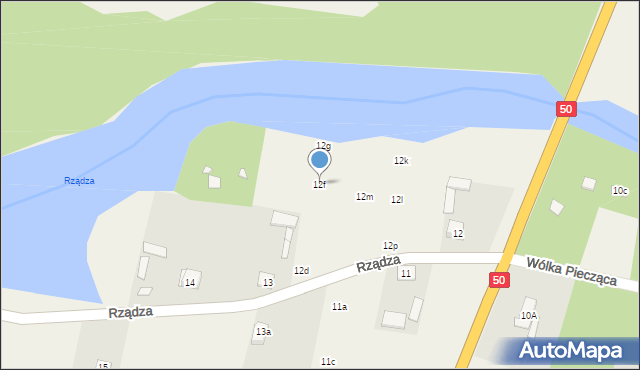 Rządza, Rządza, 12f, mapa Rządza