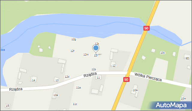 Rządza, Rządza, 12l, mapa Rządza