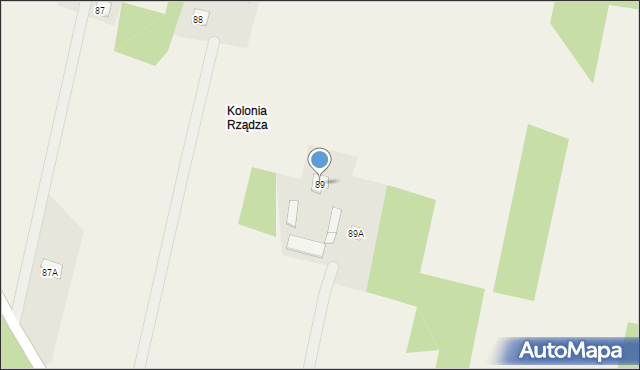 Rządza, Rządza, 89, mapa Rządza