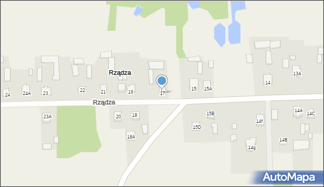 Rządza, Rządza, 17, mapa Rządza