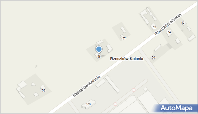 Rzeczków-Kolonia, Rzeczków-Kolonia, 58, mapa Rzeczków-Kolonia