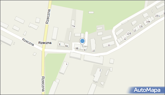 Rzeczna, Rzeczna, 9/2a, mapa Rzeczna