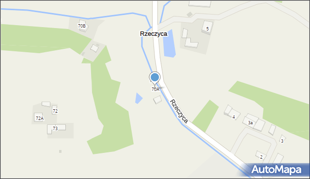 Rzeczyca, Rzeczyca, 70A, mapa Rzeczyca