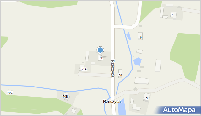 Rzeczyca, Rzeczyca, 71, mapa Rzeczyca