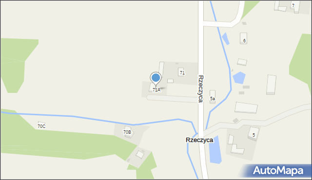 Rzeczyca, Rzeczyca, 71A, mapa Rzeczyca