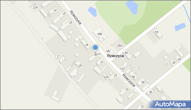 Rzeczyca, Rzeczyca, 20, mapa Rzeczyca