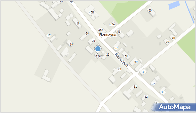 Rzeczyca, Rzeczyca, 22A, mapa Rzeczyca