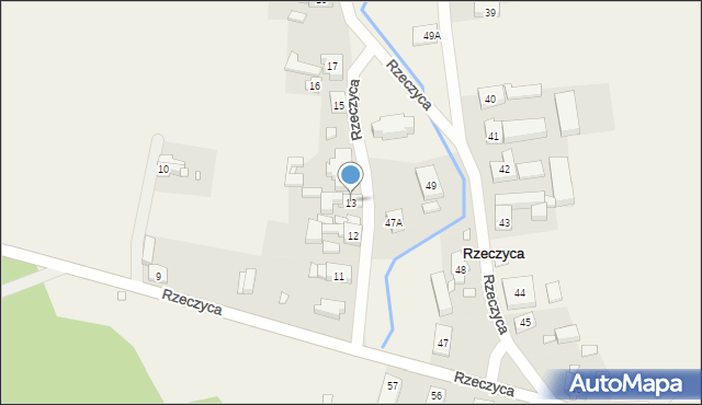 Rzeczyca, Rzeczyca, 13, mapa Rzeczyca