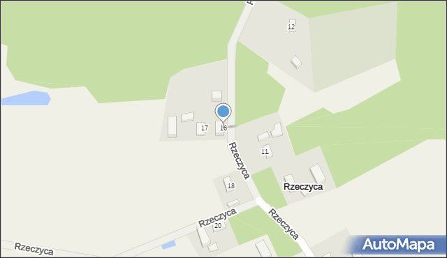 Rzeczyca, Rzeczyca, 16, mapa Rzeczyca