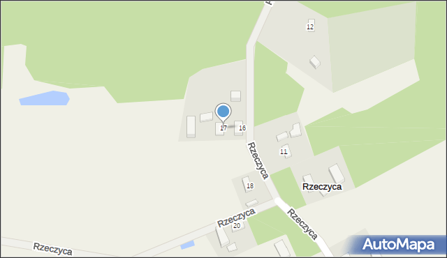 Rzeczyca, Rzeczyca, 17, mapa Rzeczyca