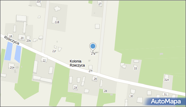 Rzeczyca, Rzeczyca, 27e, mapa Rzeczyca