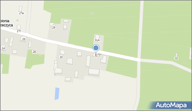 Rzeczyca, Rzeczyca, 31, mapa Rzeczyca