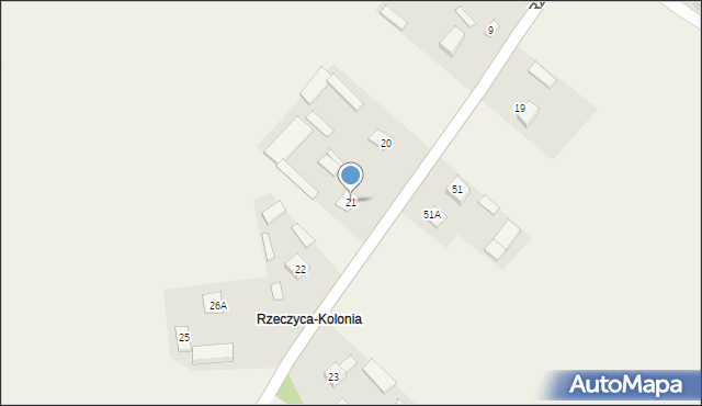 Rzeczyca-Kolonia, Rzeczyca-Kolonia, 21, mapa Rzeczyca-Kolonia