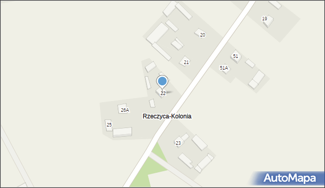 Rzeczyca-Kolonia, Rzeczyca-Kolonia, 22, mapa Rzeczyca-Kolonia