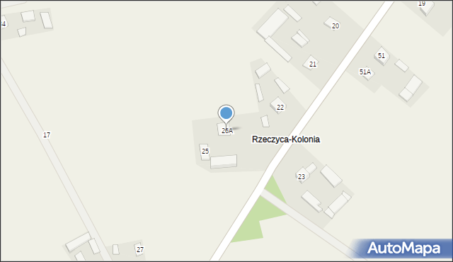 Rzeczyca-Kolonia, Rzeczyca-Kolonia, 26A, mapa Rzeczyca-Kolonia