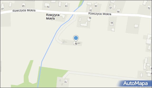 Rzeczyca Mokra, Rzeczyca Mokra, 58, mapa Rzeczyca Mokra