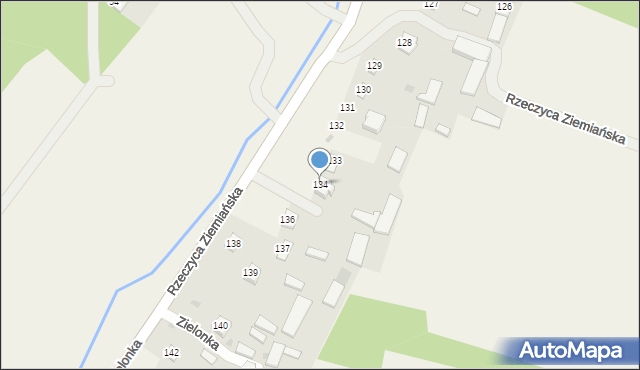 Rzeczyca Ziemiańska, Rzeczyca Ziemiańska, 134, mapa Rzeczyca Ziemiańska