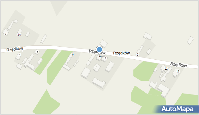 Rzędków, Rzędków, 7, mapa Rzędków