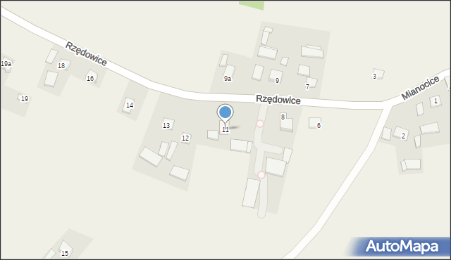 Rzędowice, Rzędowice, 11, mapa Rzędowice