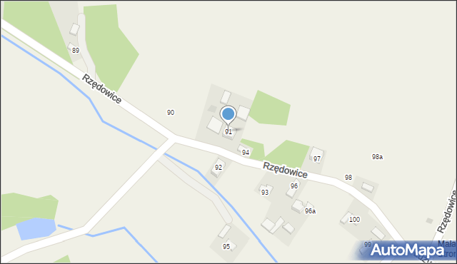 Rzędowice, Rzędowice, 91, mapa Rzędowice