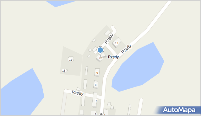 Rzędy, Rzędy, 12, mapa Rzędy