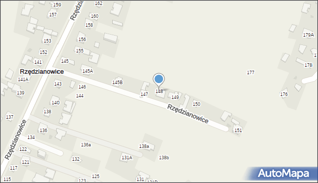 Rzędzianowice, Rzędzianowice, 148, mapa Rzędzianowice
