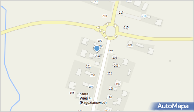 Rzędzianowice, Rzędzianowice, 204, mapa Rzędzianowice