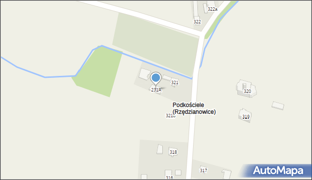 Rzędzianowice, Rzędzianowice, 231A, mapa Rzędzianowice