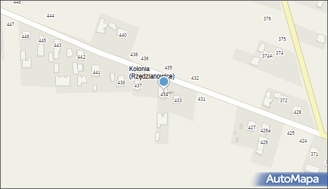 Rzędzianowice, Rzędzianowice, 434, mapa Rzędzianowice