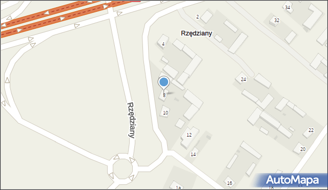 Rzędziany, Rzędziany, 8, mapa Rzędziany