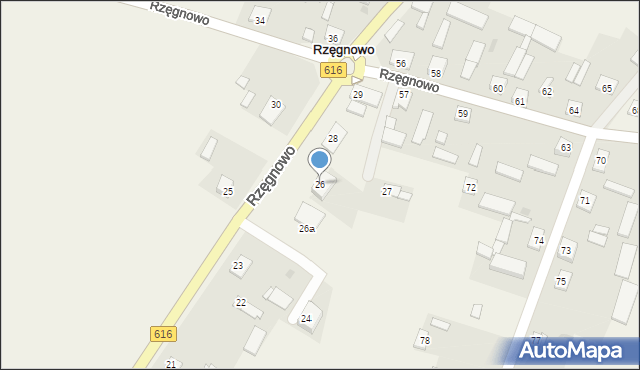 Rzęgnowo, Rzęgnowo, 26, mapa Rzęgnowo