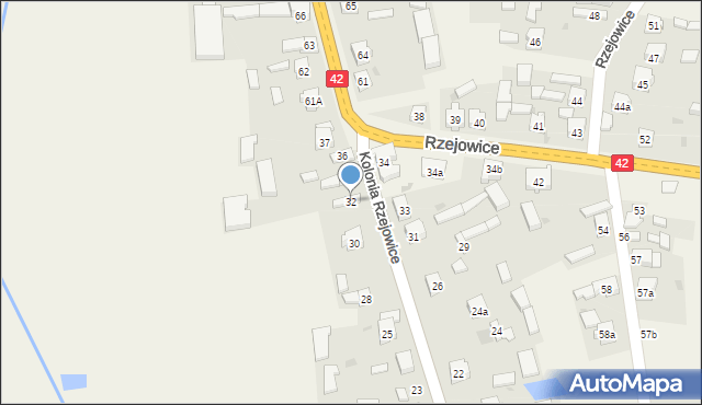 Rzejowice, Rzejowice, 32, mapa Rzejowice