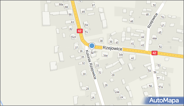 Rzejowice, Rzejowice, 34, mapa Rzejowice