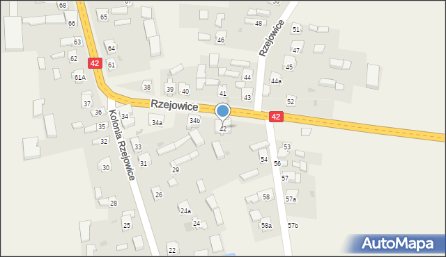 Rzejowice, Rzejowice, 42, mapa Rzejowice