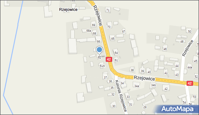 Rzejowice, Rzejowice, 62, mapa Rzejowice