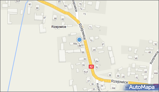 Rzejowice, Rzejowice, 68, mapa Rzejowice