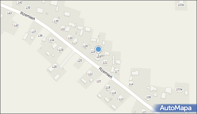 Rzemień, Rzemień, 123, mapa Rzemień
