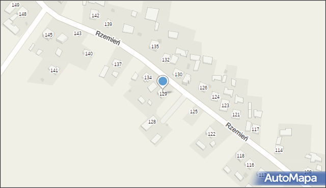 Rzemień, Rzemień, 129, mapa Rzemień