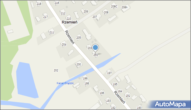 Rzemień, Rzemień, 201, mapa Rzemień