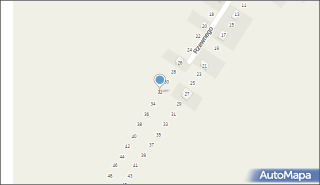 Rzeniszów, Rzewnego, 32, mapa Rzeniszów